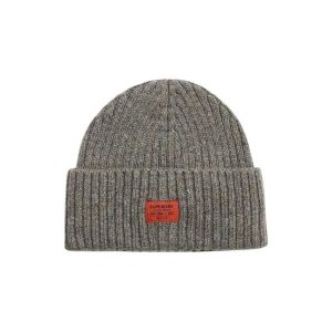 Damska czapka z dzianiny Superdry Workwear Nep. Szare czapki Superdry, z aplikacjami, z dzianiny. Za 123,30 zł.