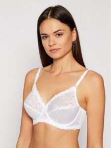 Triumph Biustonosz z fiszbiną Compliment 10166802 Biały. Białe biustonosze Triumph, bez wzorów, z syntetyku. Za 76,50 zł.