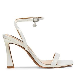 Sandały Nine West. Białe sandały Nine West, bez wzorów, bez obcasa, na słupku, bez zapięcia. Za 184,99 zł.