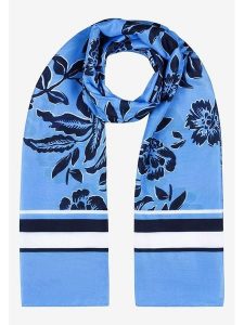 More & More Szal w kolorze granatowo-biało-błękitnym - 180 x 70 cm rozmiar: onesize. Białe szaliki More & More, bez wzorów, z materiału. Za 34,99 zł.