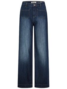 Sublevel Dżinsy - Comfort fit - w kolorze granatowym rozmiar: XS. Niebieskie jeansy Sublevel, z aplikacjami, z bawełny, z podwyższonym stanem. Za 131,74 zł.