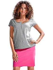 Heine Bluzka w kolorze szarym rozmiar: 34. Szare bluzki Heine, bez wzorów, z bawełny, bez kołnierzyka, bez ramiączek. Za 43,88 zł.