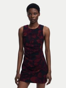 Desigual Sukienka koktajlowa Petofrunce 25WWVW20 Bordowy Slim Fit. Czerwone kombinezony Desigual, l, bez wzorów, z wiskozy, wizytowe, bez kołnierzyka, bez ramiączek. Za 489,99 zł.