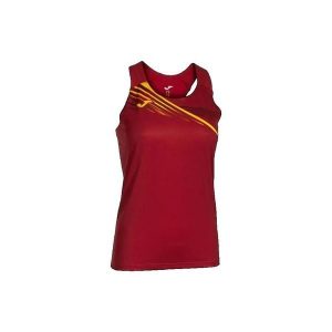 Tank top Joma Elite X. Czerwone topy JOMA, bez wzorów, bez kołnierzyka, bez ramiączek. W wyprzedaży za 135,85 zł.