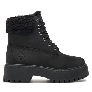 Trapery Timberland. Czarne buty zimowe Timberland, bez obcasa, bez zapięcia. Za 999,99 zł.