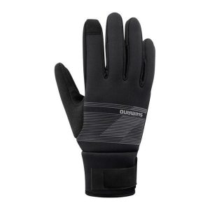 Rękawiczki kolarskie WINDBREAK Thermal, metaliczny szary. Czarne rękawiczki Shimano, bez wzorów. Za 269,90 zł.