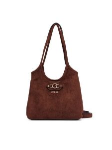 Guess Torebka Samantha Mini HWSG23 13750 Brązowy. Brązowe torebki klasyczne Guess, z aplikacjami, z materiału, bez dodatków. Za 494,99 zł.