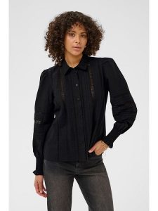 Kaffe Koszula w kolorze czarnym rozmiar: 38. Czarne koszule Kaffe, z aplikacjami, z bawełny, bez kołnierzyka, bez ramiączek. Za 173,99 zł.