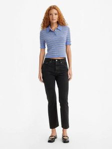 Levi's Dżinsy "501" - Slim fit - w kolorze czarnym rozmiar: W28/L30. Czarne jeansy Levi's®, z aplikacjami, z podwyższonym stanem. Za 149,31 zł.