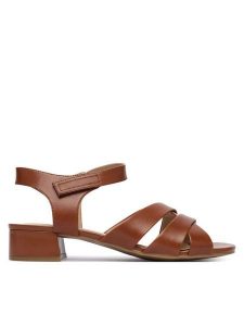 Caprice Sandały 9-28201-46 Brązowy. Brązowe sandały Caprice, bez wzorów, ze skóry, bez obcasa, na słupku, bez zapięcia. Za 228,99 zł.