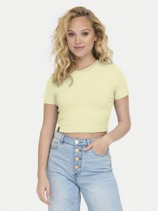 ONLY T-Shirt Betty 15311891 Żółty Regular Fit. Żółte t-shirty ONLY, l, bez wzorów, z bawełny, bez kołnierzyka, bez ramiączek. Za 49,99 zł.