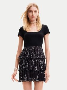 Desigual Sukienka codzienna San Francisco 24SWVK23 Czarny Regular Fit. Czarne kombinezony Desigual, na co dzień, l, bez wzorów, z syntetyku, bez kołnierzyka, bez ramiączek, proste. Za 299,99 zł.
