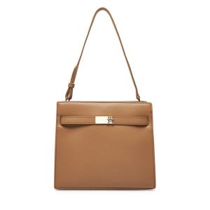 Torebka Tommy Hilfiger. Brązowe torebki klasyczne TOMMY HILFIGER, bez wzorów, bez dodatków. Za 339,99 zł.