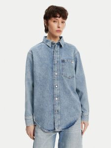 Calvin Klein Jeans Koszula jeansowa J20J225516 Niebieski Relaxed Fit. Niebieskie koszule Calvin Klein Jeans, m, bez wzorów, z bawełny, bez kołnierzyka, bez ramiączek. Za 299,99 zł.