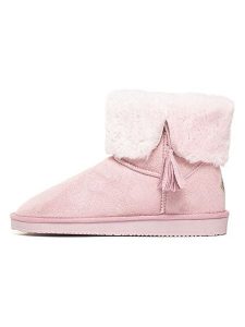 ISLAND BOOT Botki zimowe "Cinnamon" w kolorze jasnoróżowym rozmiar: 40. Różowe botki Island Boot, na zimę, bez wzorów, z materiału, bez obcasa, bez zapięcia. Za 130,99 zł.