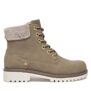 Trapery Wrangler. Brązowe buty zimowe Wrangler, bez obcasa, bez zapięcia. Za 299,99 zł.