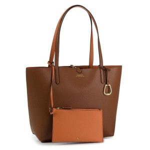 Torebka LAUREN RALPH LAUREN. Brązowe shopper bag Lauren Ralph Lauren, bez wzorów, bez dodatków. Za 599,99 zł.