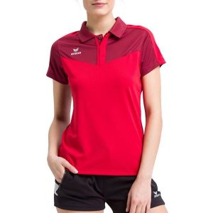 Damska koszulka polo Erima Squad. Czerwone bluzki Erima, bez wzorów, z materiału, sportowe, bez kołnierzyka, bez ramiączek. W wyprzedaży za 139,15 zł.