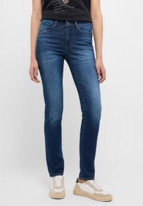 MUSTANG SHELBY SLIM DAMSKIE SPODNIE JEANSOWE JEANSY DŻINSY DENIM BLUE 1015563 5000 802. Niebieskie jeansy Mustang, bez wzorów, z denimu. Za 259,99 zł.