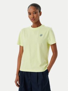 Tommy Hilfiger T-Shirt Logo Embroidery WW0WW48699 Żółty jasny Regular Fit. Żółte t-shirty TOMMY HILFIGER, m, bez wzorów, z bawełny, bez kołnierzyka, bez ramiączek. Za 169,99 zł.