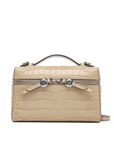 Tory Burch Torebka Romy 183015 Beżowy. Brązowe kuferki Tory Burch, bez wzorów, ze skóry, bez dodatków. Za 1 644,00 zł.