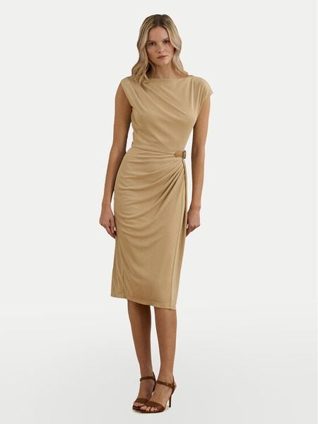 LAUREN RALPH LAUREN Sukienka codzienna 250964076001 Beżowy Slim Fit. Brązowe sukienki Lauren Ralph Lauren, na co dzień, bez wzorów, z syntetyku, bez kołnierzyka, bez ramiączek, proste. Za 579,99 zł.