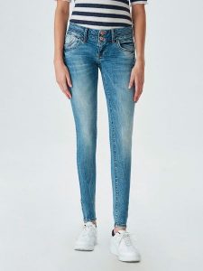 LTB Dżinsy "Julita" - Skinny fit - w kolorze niebieskim rozmiar: W33/L36. Niebieskie jeansy LTB, z aplikacjami. Za 127,35 zł.
