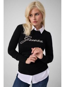 Guess Sweter 184022 Czarny Classic Fit. Czarne swetry klasyczne Guess, s, bez kołnierzyka. Za 344,99 zł.