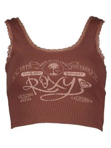 Roxy Top "Vintage" w kolorze jasnobrązowym rozmiar: M. Brązowe topy Roxy, m, bez wzorów, z koronki, vintage, bez kołnierzyka, bez ramiączek. Za 86,95 zł.