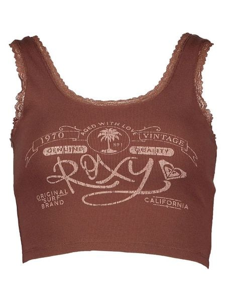 Roxy Top "Vintage" w kolorze jasnobrązowym rozmiar: M. Brązowe topy Roxy, m, bez wzorów, z koronki, vintage, bez kołnierzyka, bez ramiączek. Za 86,95 zł.