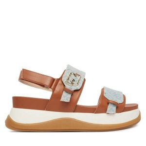 Sandały Liu Jo. Niebieskie sandały Liu Jo, bez wzorów, bez obcasa, na płaskiej podeszwie, bez zapięcia. Za 599,99 zł.