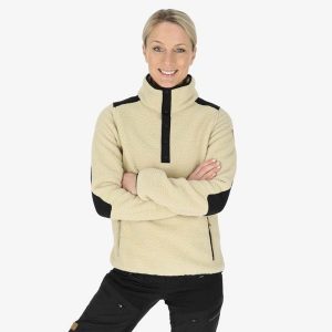 Bluza polarowa do wędrówek damska Swedemount Nordkap Pile Halfneck. Białe bluzy SWEDEMOUNT, na zimę, bez wzorów, z polaru, bez kaptura. Za 399,99 zł.