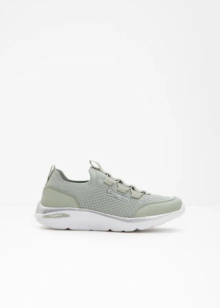 Wygodne sneakersy Kangaroos, wsuwane, z pianką memory. Zielone buty sportowe bonprix, bez wzorów, bez zapięcia. Za 189,99 zł.