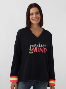 Zwillingsherz Bluza "Talisa" w kolorze czarnym rozmiar: L/XL. Czarne bluzy Zwillingsherz, l, bez wzorów, z bawełny, bez kaptura. Za 204,45 zł.