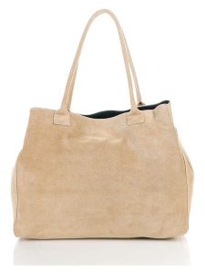 ORE10 Skórzany shopper bag "Plaso" w kolorze beżowym- 41 x 28 x 7 cm rozmiar: onesize. Brązowe shopper bag ORE10, bez wzorów, z materiału, bez dodatków. Za 201,08 zł.