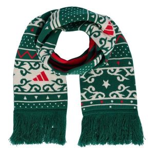 Szalik z grafiką bożonarodzeniową. Białe szaliki ADIDAS, bez wzorów, z dzianiny. Za 139,00 zł.