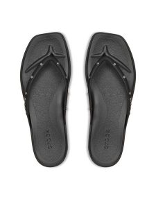 Crocs Japonki Miami Studded Flip 211471 Czarny. Czarne klapki Crocs, bez wzorów, z tworzywa sztucznego, bez obcasa. Za 179,99 zł.