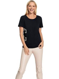 Heine Koszulka w kolorze czarnym rozmiar: 48. Czarne bluzki Heine, bez wzorów, bez kołnierzyka, bez ramiączek. Za 34,99 zł.