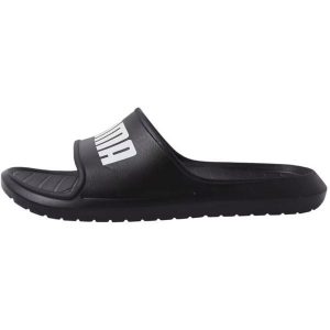 Klapki basenowe dla dorosłych Puma Divecat v2. Czarne klapki Puma, bez wzorów, z materiału, bez obcasa. Za 189,99 zł.