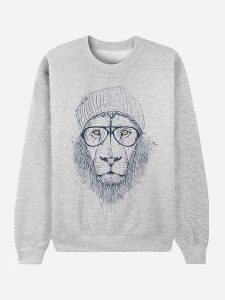 WOOOP Bluza "Cool Lion" w kolorze szarym rozmiar: L. Szare bluzy Wooop, l, bez wzorów, bez kaptura. Za 100,04 zł.