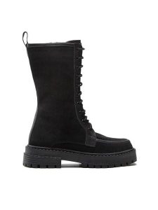 Simple Trapery SL-52-02-000089 Czarny. Czarne buty zimowe Simple, ze skóry, bez obcasa, bez zapięcia. Za 599,00 zł.