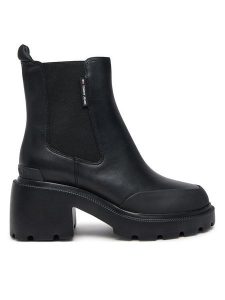 Tommy Jeans Botki Tjw Mid Heel Chelsea Boot EN0EN02681 Czarny. Czarne botki Tommy Jeans, bez wzorów, z jeansu, bez obcasa, na słupku, bez zapięcia. Za 549,99 zł.