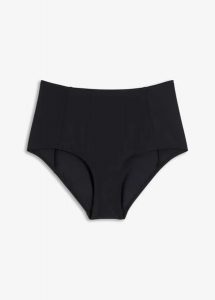 Figi bikini z wysoką talią. Zielone figi bonprix, bez wzorów. Za 47,99 zł.