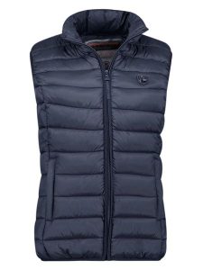 Geographical Norway Kamizelka pikowana "Vatikotal" w kolorze granatowym rozmiar: L. Niebieskie kamizelki Geographical Norway, l, bez wzorów, bez kołnierzyka, bez ramiączek, bez kaptura. Za 122,38 zł.