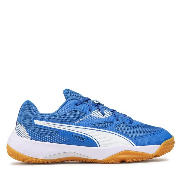 Buty halowe Puma. Niebieskie buty sportowe Puma, bez wzorów, bez zapięcia. Za 149,99 zł.