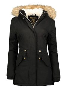 Geographical Norway Parka "Ampuria" w kolorze czarnym rozmiar: M. Czarne płaszcze Geographical Norway, m, bez wzorów, bez kaptura. Za 320,63 zł.