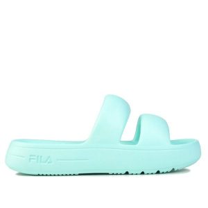 Klapki damskie sportowe Fila SUPERBUBBLE SLIDE. Zielone klapki Fila, bez wzorów, bez obcasa. Za 79,00 zł.