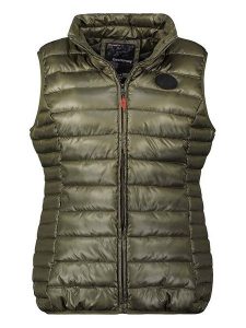 Geographical Norway Kamizelka pikowana "Annecy" w kolorze khaki rozmiar: XL. Brązowe kamizelki Geographical Norway, xl, z aplikacjami, bez kołnierzyka, bez ramiączek, bez kaptura. Za 109,78 zł.