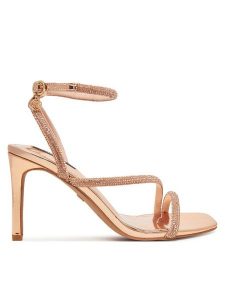 Nine West Sandały WFA2675-1 Złoty. Żółte sandały Nine West, bez wzorów, z syntetyku, bez obcasa, na szpilce, bez zapięcia. Za 259,99 zł.