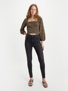Levi's Dżinsy "Mile" - Super Skinny fit - w kolorze antracytowym rozmiar: W23/L28. Czarne jeansy Levi's®, z aplikacjami, z podwyższonym stanem. Za 166,88 zł.